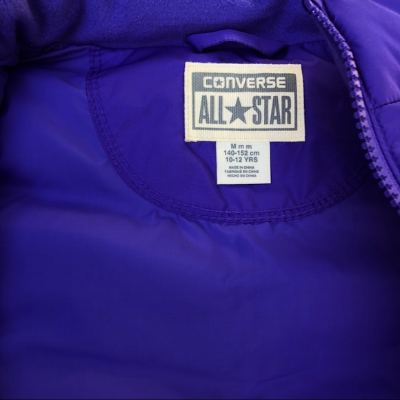 CONVERSE girls puffer PURPLE VEST medium 10/12 EUC - Picture 5 of 9